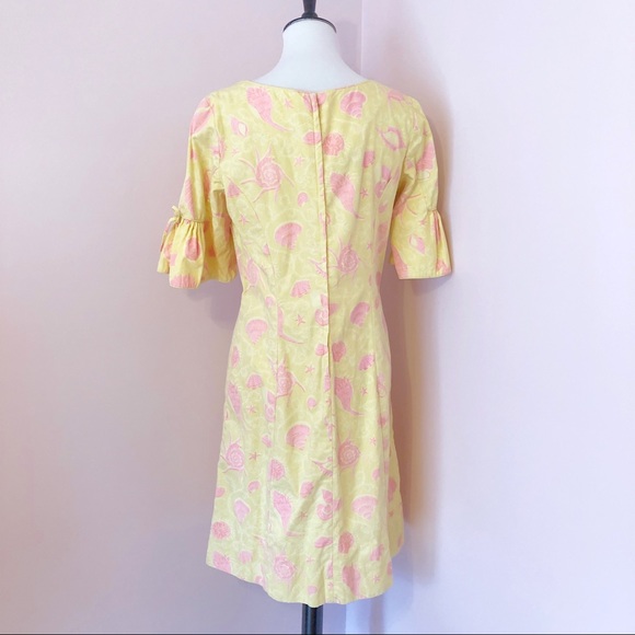 VTG Novelty Beach Print Ruffle Sleeve Dress - Picture 3 of 6